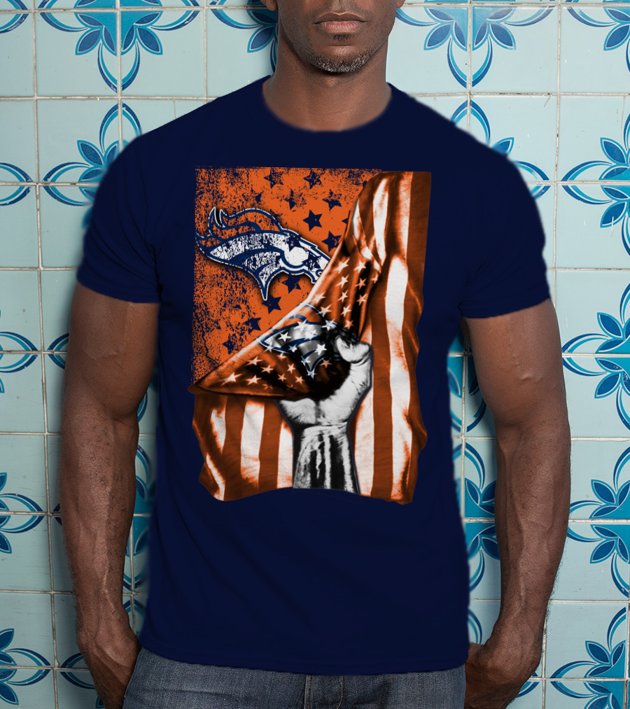 Denver Broncos American Flag Star T-Shirt