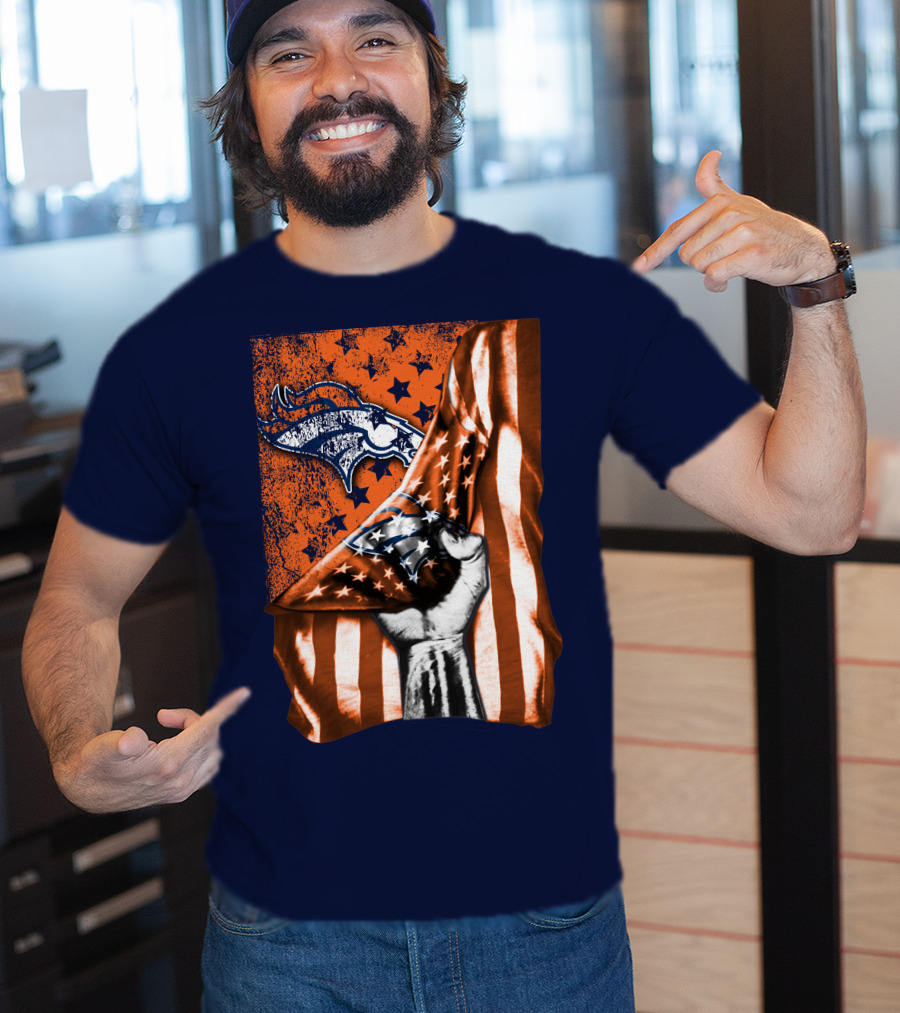 Denver Broncos American Flag Star T-Shirt