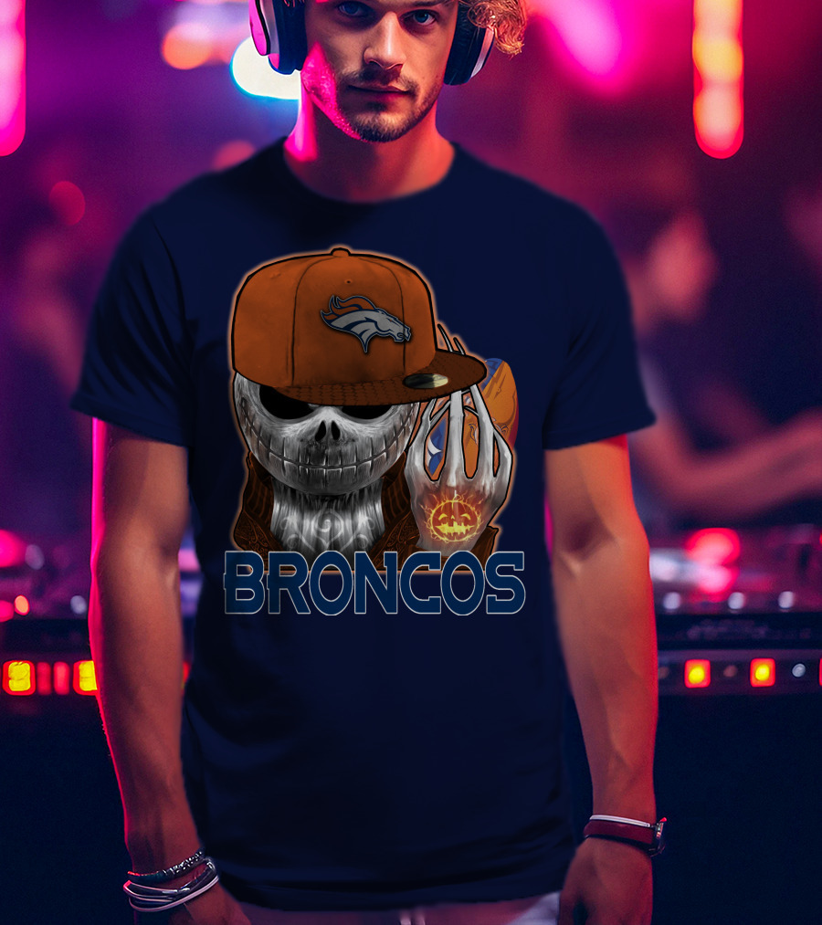 Jackskull Broncos Halloween T-Shirt