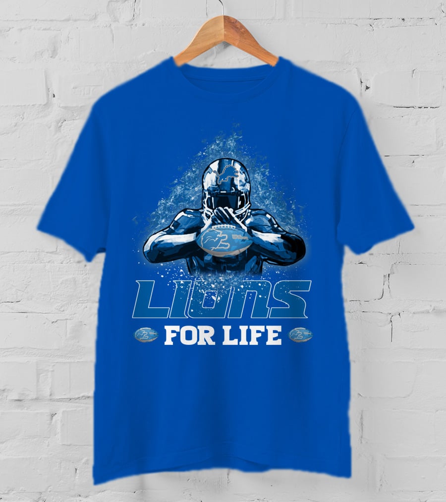 Lions For Life Detroit Lions Football Player T-Shirt