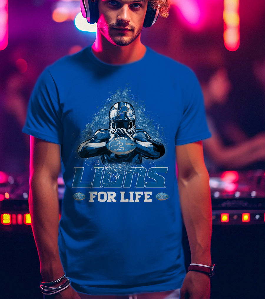 Lions For Life Detroit Lions Football Player T-Shirt