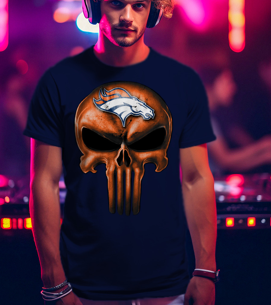 Skull Denver Broncos T-Shirt