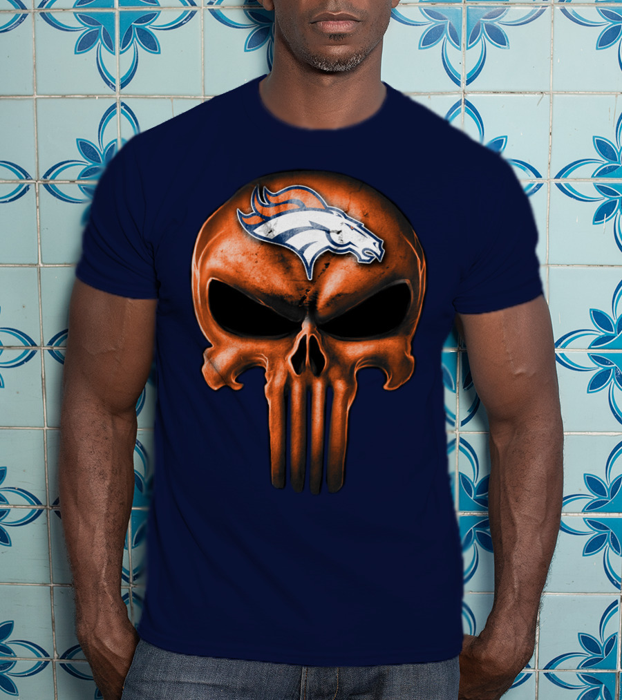 Skull Denver Broncos T-Shirt