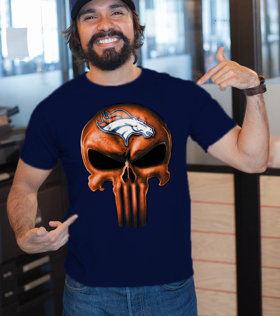 Skull Denver Broncos T-Shirt