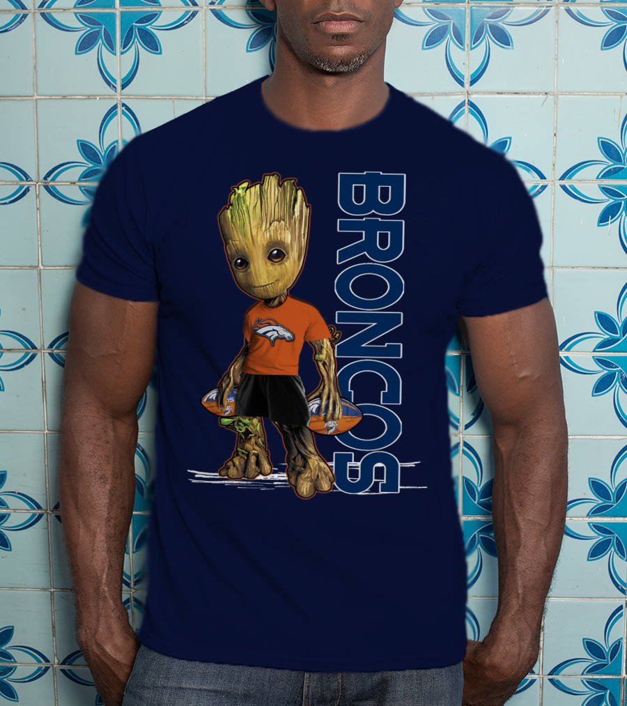 Groot V1 Denver Broncos Football Fan Character T-Shirt