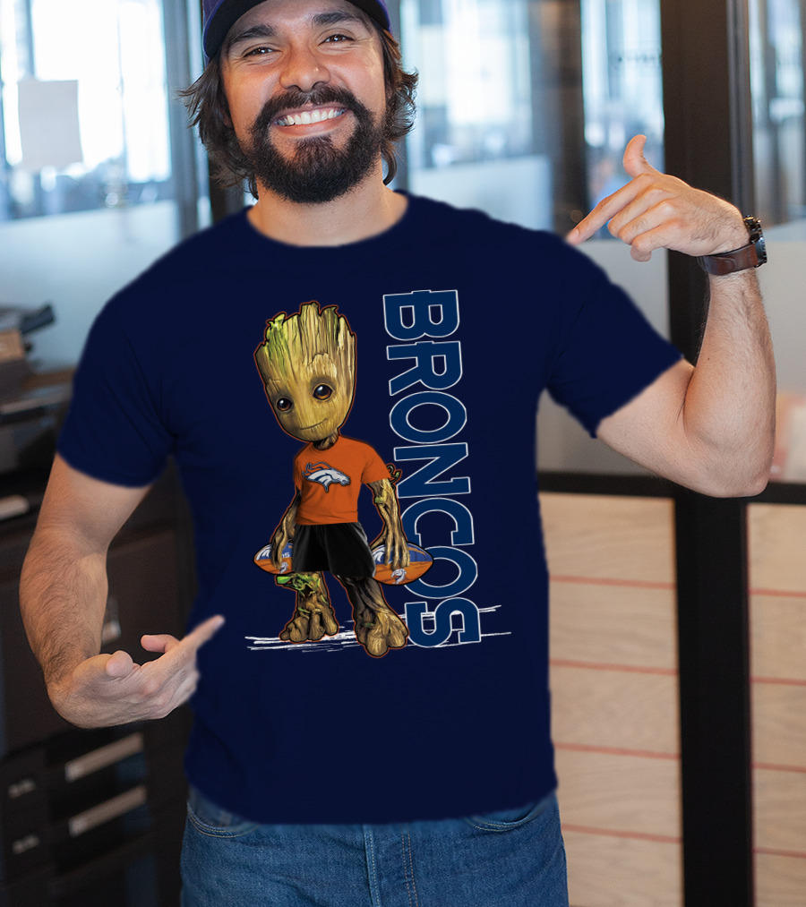 Groot V1 Denver Broncos Football Fan Character T-Shirt