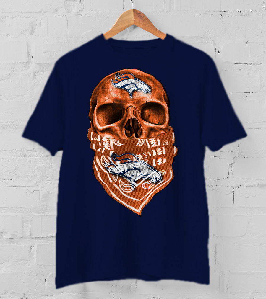 Denver Broncos Skull Bandana T-Shirt