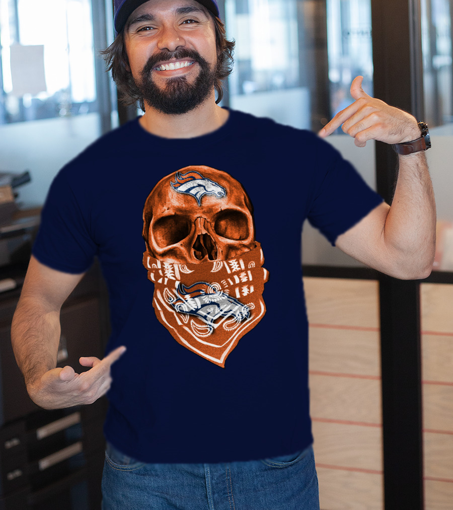 Denver Broncos Skull Bandana T-Shirt