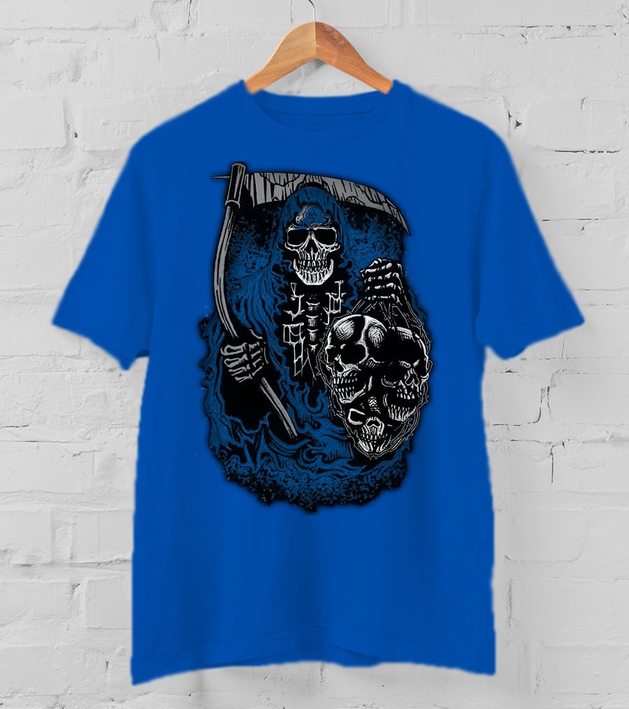 Detroit Lions Grim Reaper Skulls T-Shirt