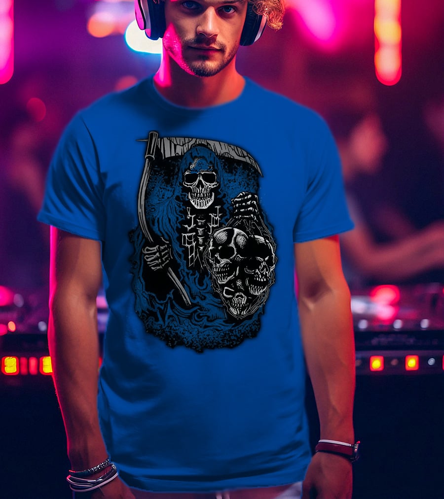 Detroit Lions Grim Reaper Skulls T-Shirt