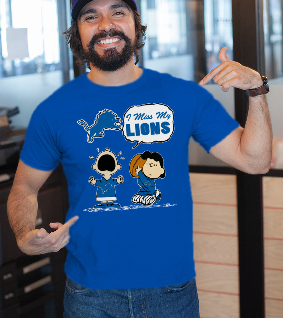 I Miss My Lions Detroit Lions Charlie Brown Football T-Shirt