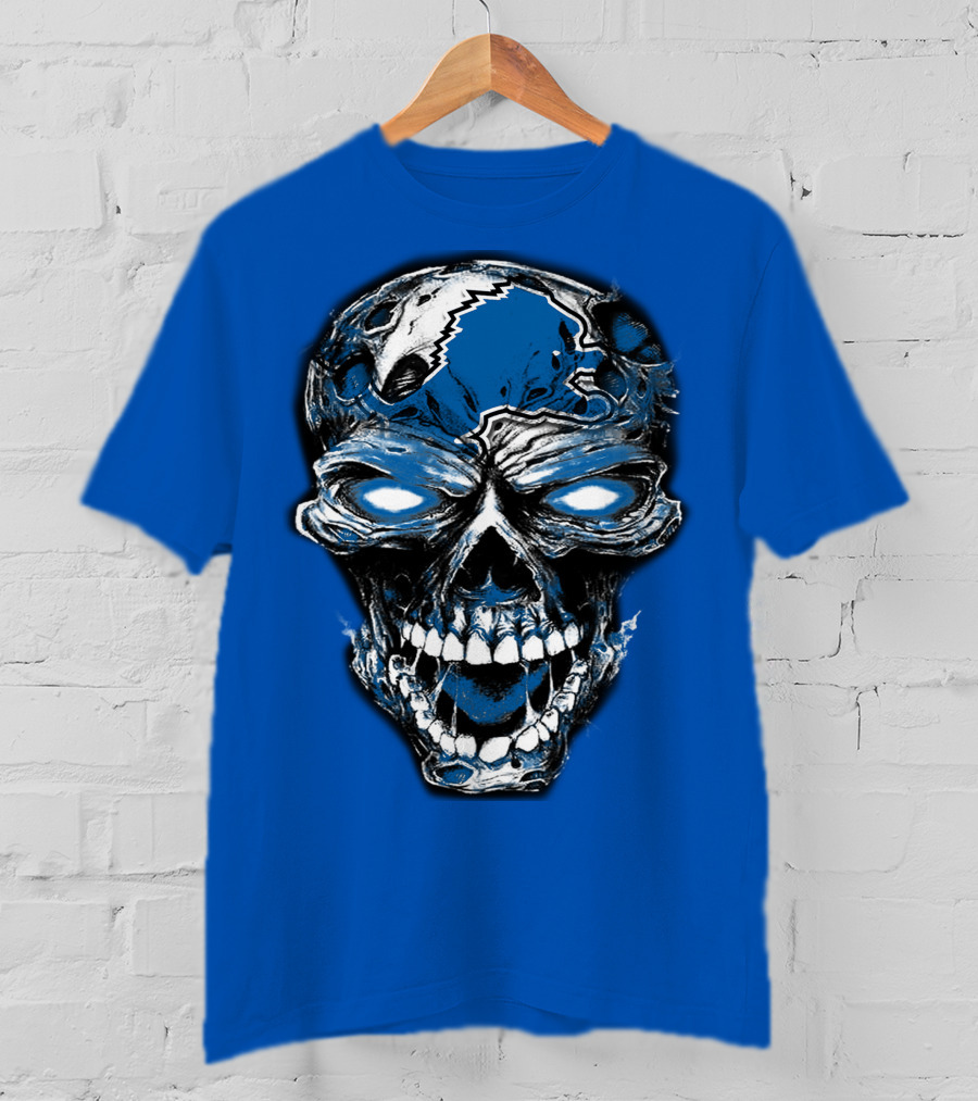 Detroit Lions 59 Skull Blue Roar T-Shirt