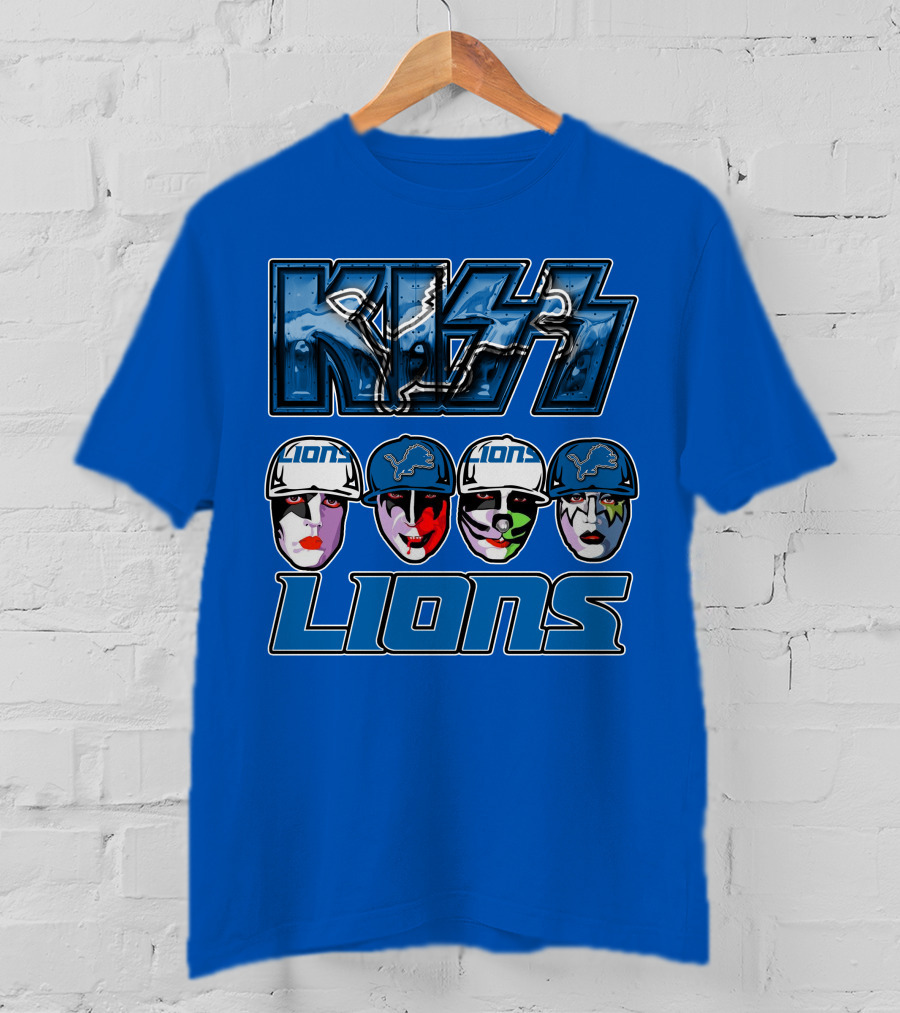 KISS Detroit Lions Face Paint Helmets T-Shirt