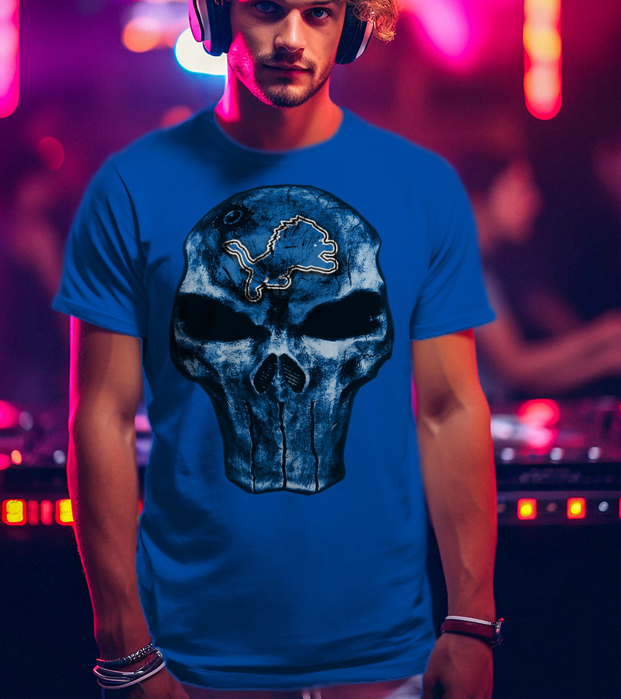 Detroit Lions Skull T-Shirt
