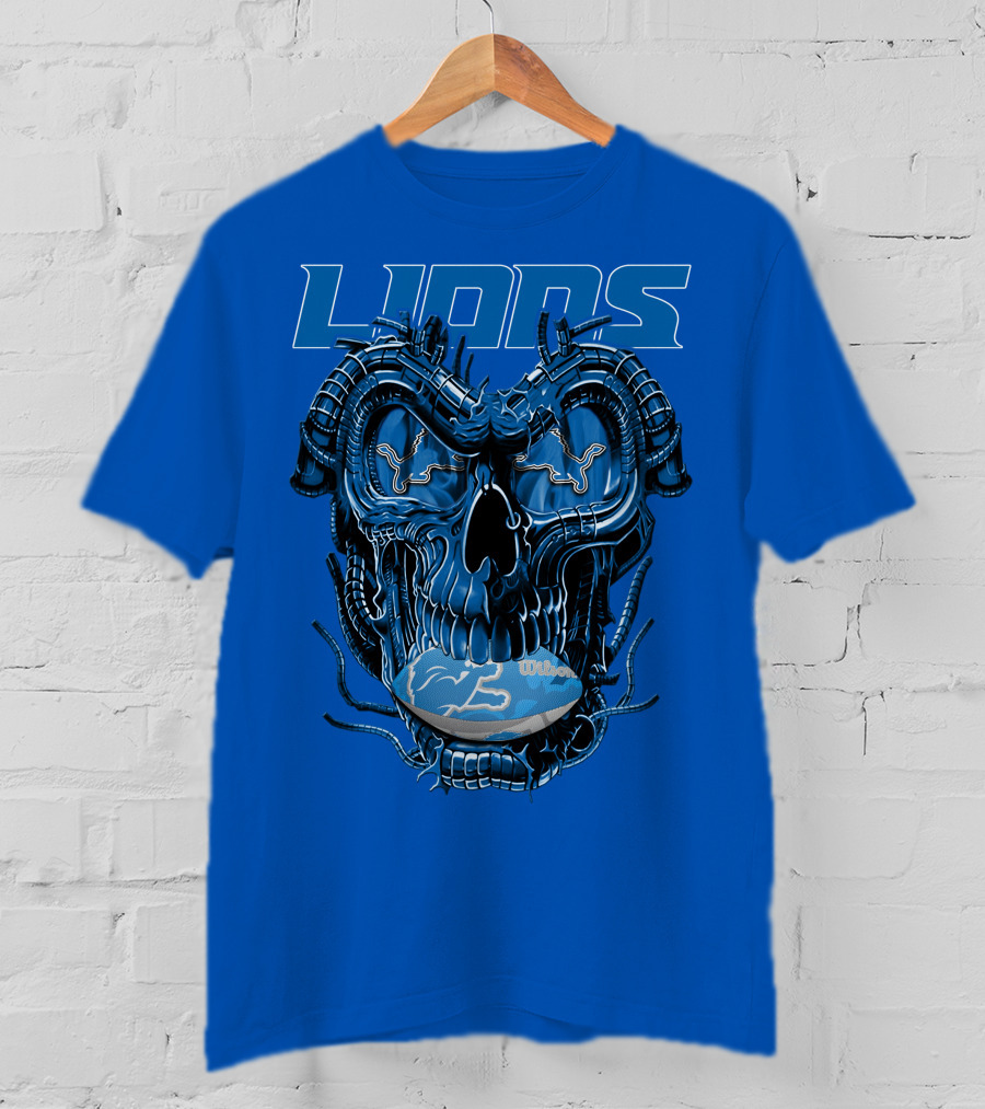 DETROIT LIONS Dragonskull Football Fusion T-Shirt