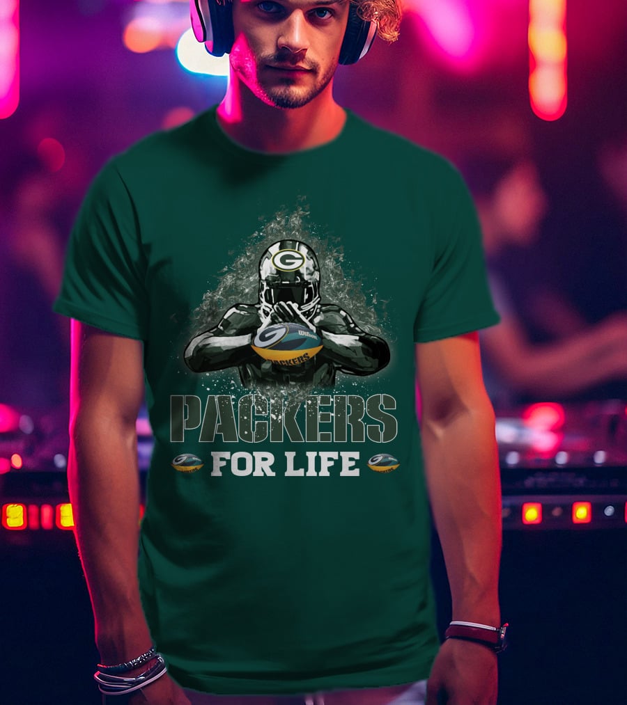 Packers For Life Green Bay Football Fan T-Shirt