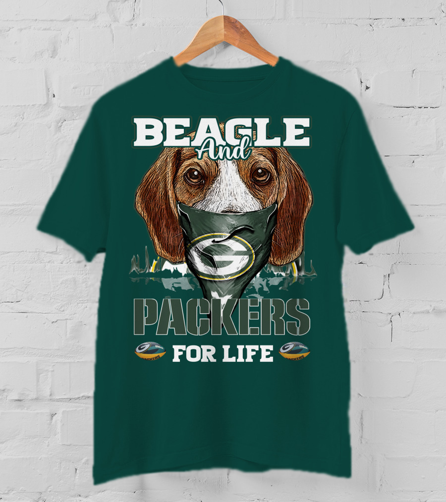 Beagle And Packers For Life Green Bay Packers T-Shirt