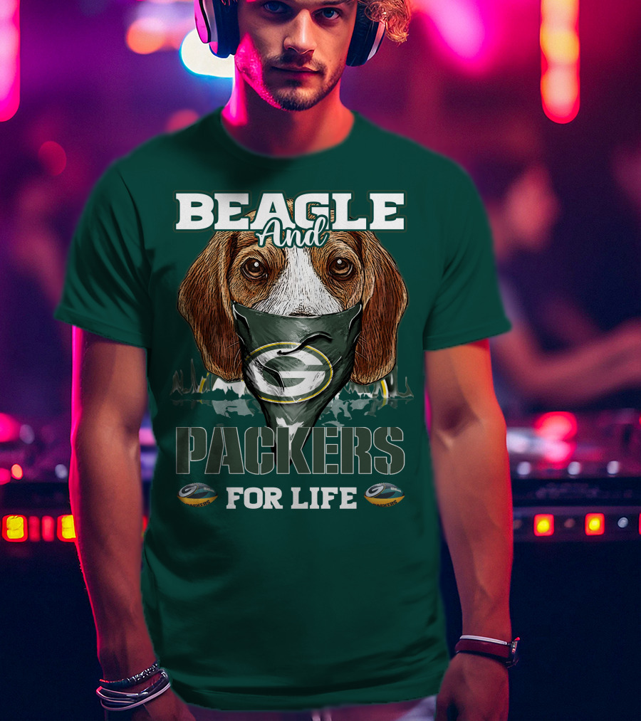 Beagle And Packers For Life Green Bay Packers T-Shirt
