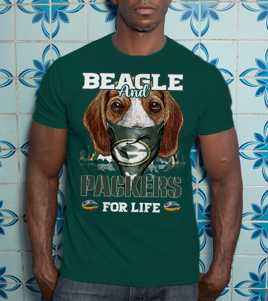 Beagle And Packers For Life Green Bay Packers T-Shirt