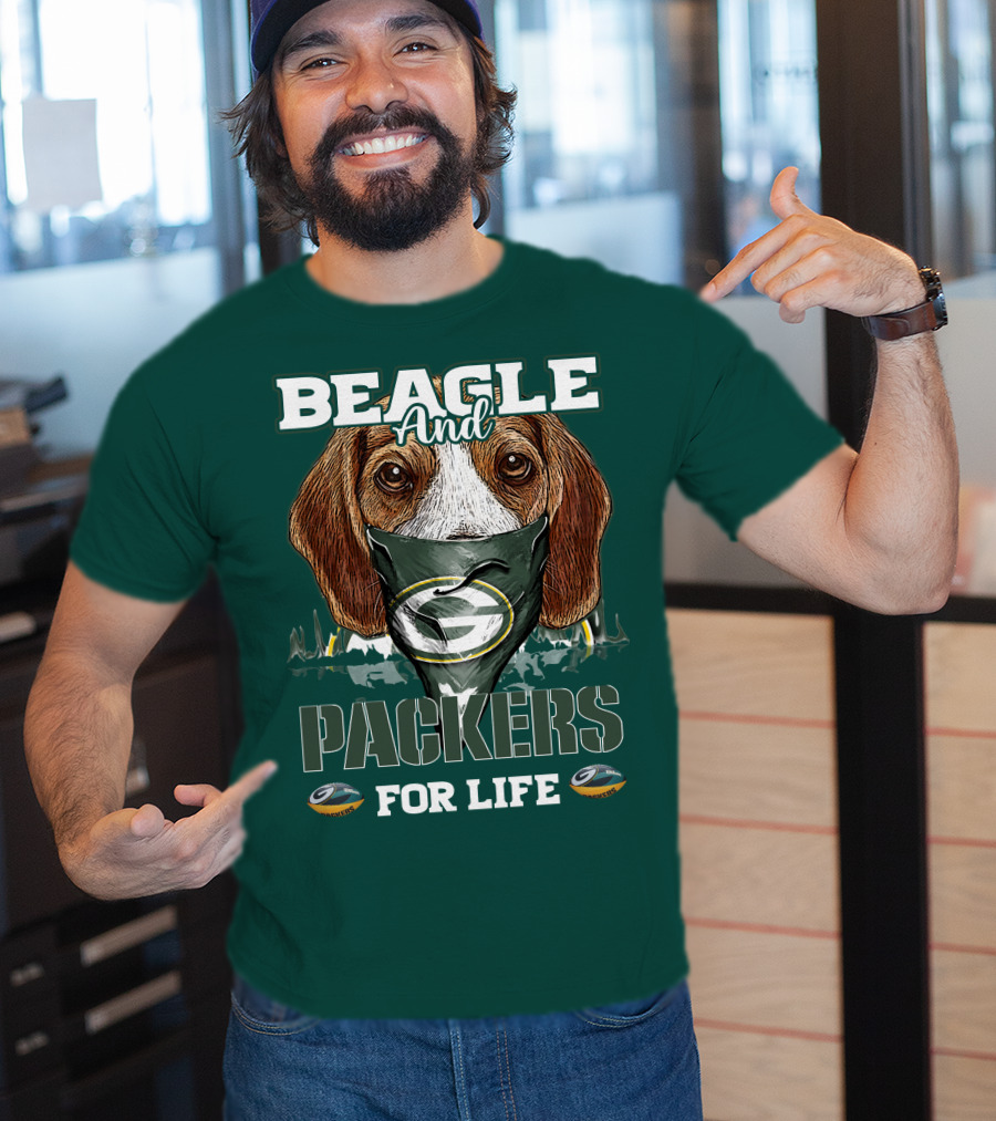 Beagle And Packers For Life Green Bay Packers T-Shirt