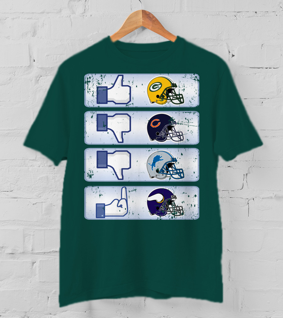 Green Bay Packers Chicago Bears Detroit Lions Minnesota Vikings Nfl Rivalry Icons T-Shirt
