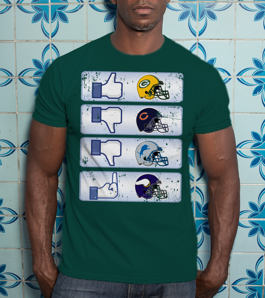 Green Bay Packers Chicago Bears Detroit Lions Minnesota Vikings Nfl Rivalry Icons T-Shirt