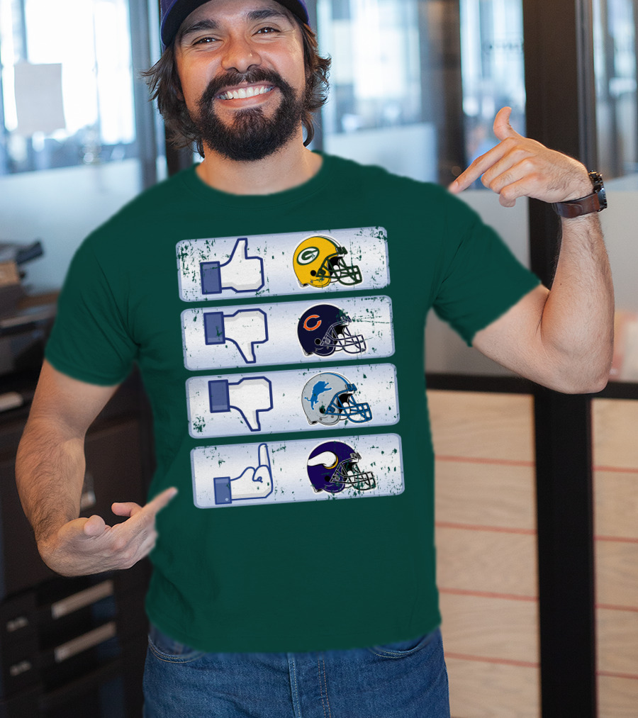 Green Bay Packers Chicago Bears Detroit Lions Minnesota Vikings Nfl Rivalry Icons T-Shirt