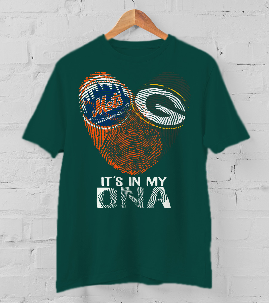 Green Bay Packers New York Mets It's In My Dna T-Shirt