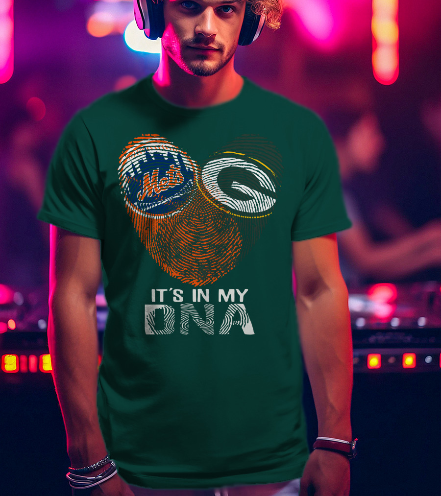 Green Bay Packers New York Mets It's In My Dna T-Shirt