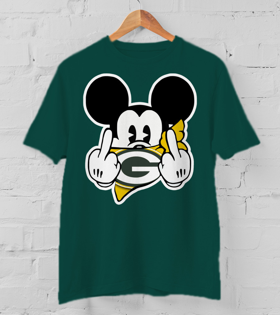 Green Bay Packers Mickey Gesture Fandom T-Shirt