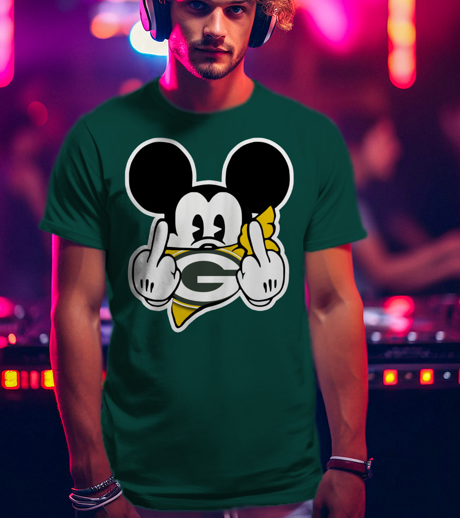 Green Bay Packers Mickey Gesture Fandom T-Shirt