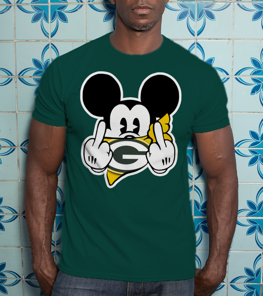 Green Bay Packers Mickey Gesture Fandom T-Shirt