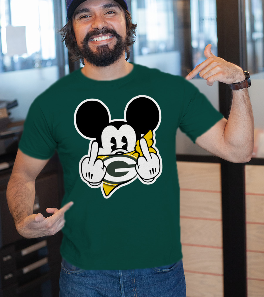 Green Bay Packers Mickey Gesture Fandom T-Shirt