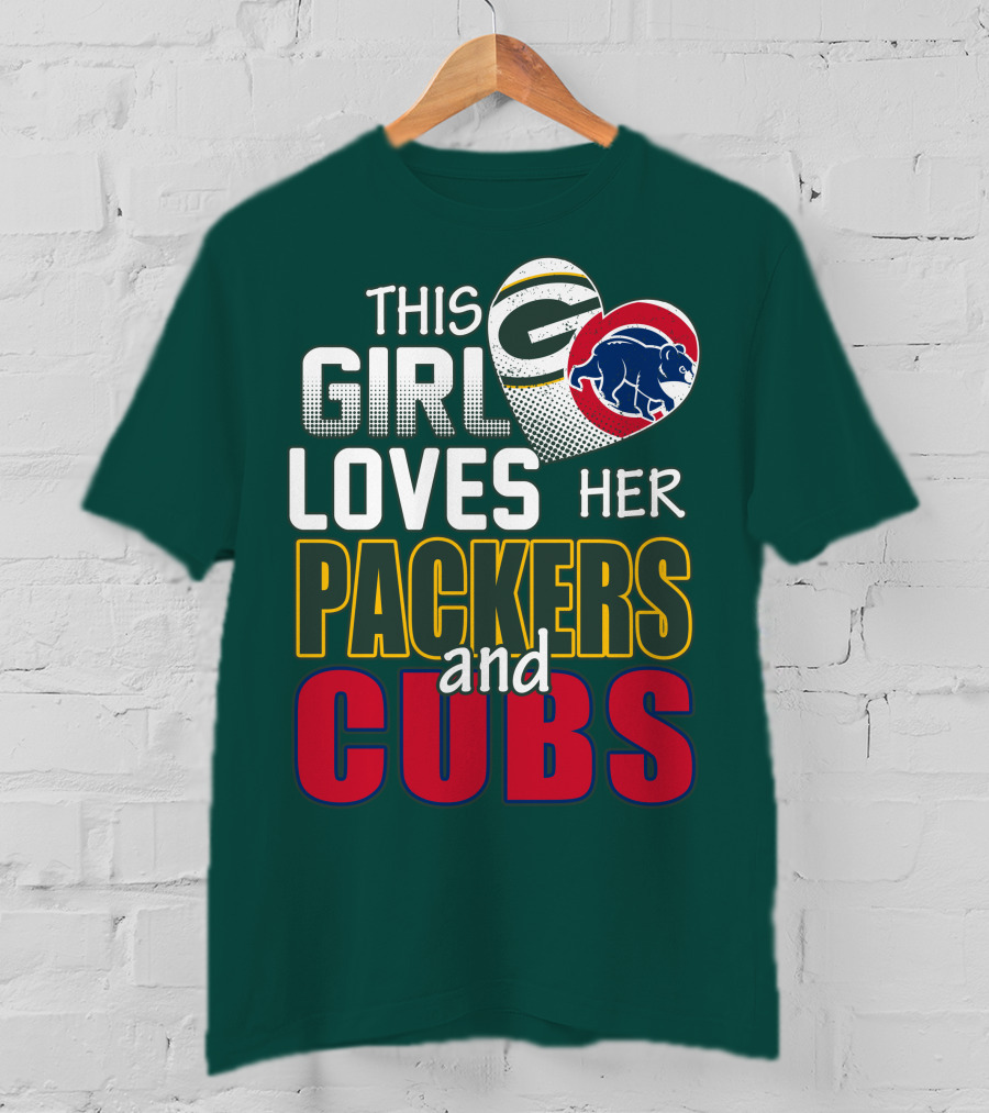 This Girl Loves Her Packers And Cubs T-Shirt
