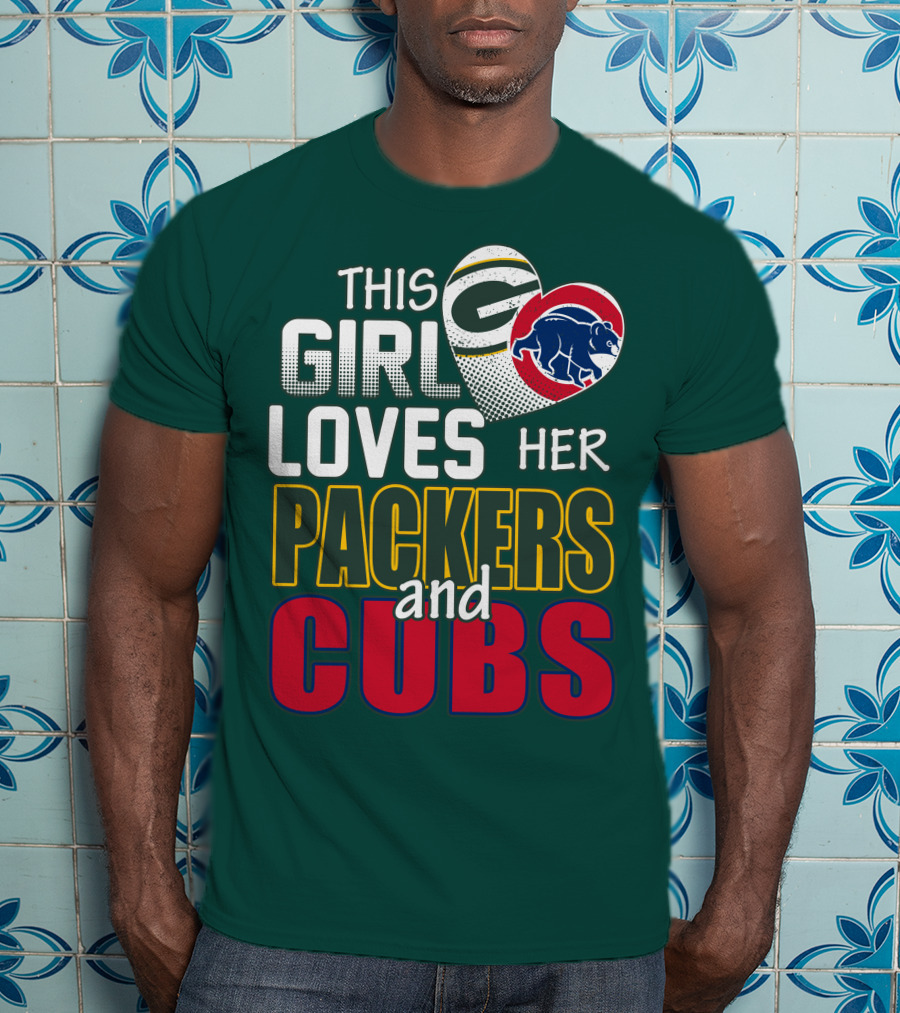 This Girl Loves Her Packers And Cubs T-Shirt