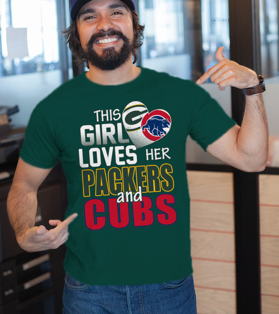 This Girl Loves Her Packers And Cubs T-Shirt