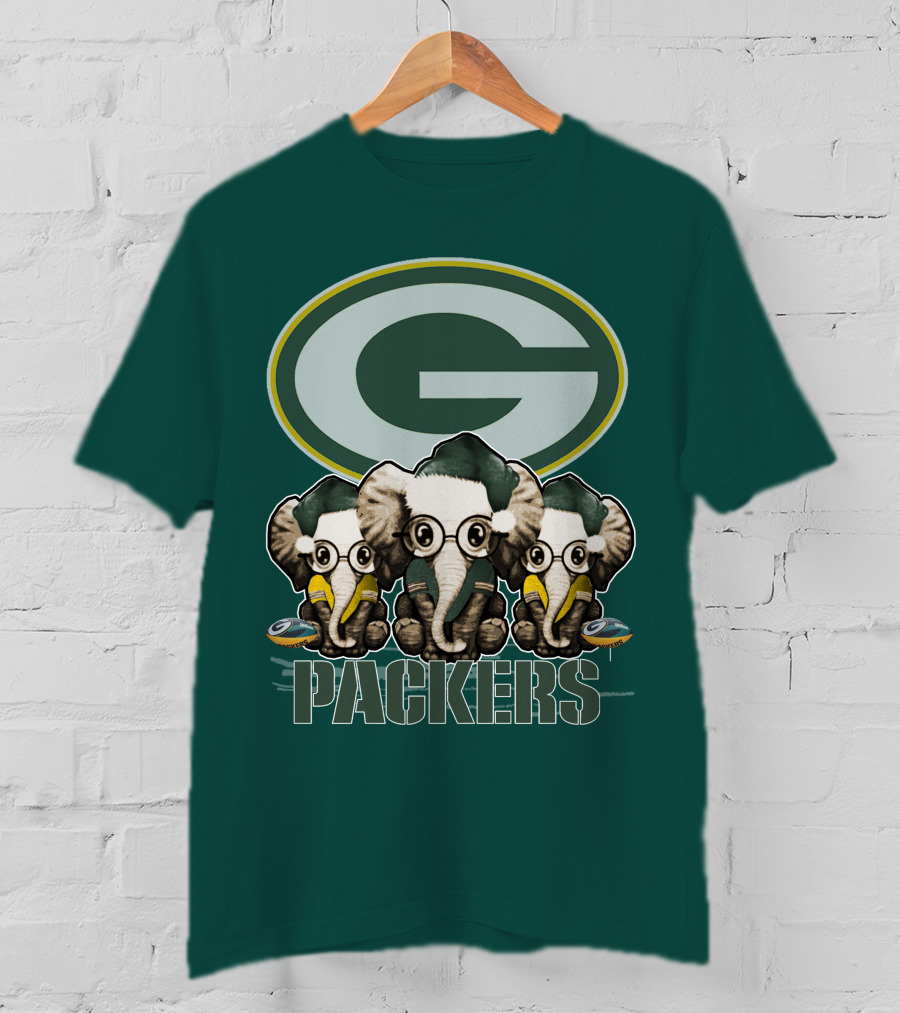 Elephant Packers Christmas Green Bay Packers T-Shirt
