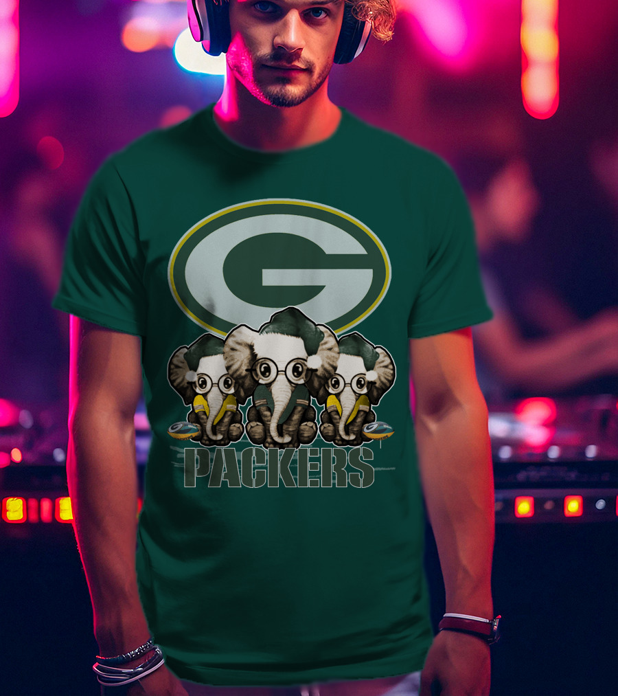 Elephant Packers Christmas Green Bay Packers T-Shirt