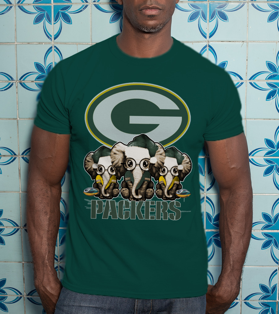 Elephant Packers Christmas Green Bay Packers T-Shirt