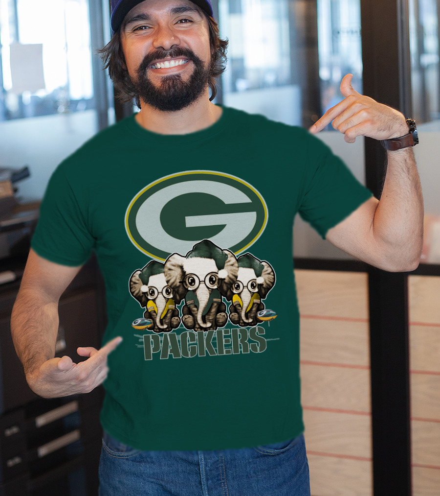 Elephant Packers Christmas Green Bay Packers T-Shirt