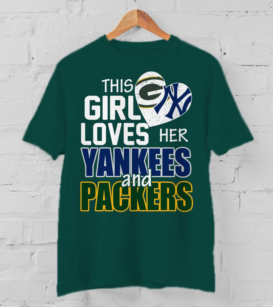 This Girl Loves Her Yankees And Packers T-Shirt