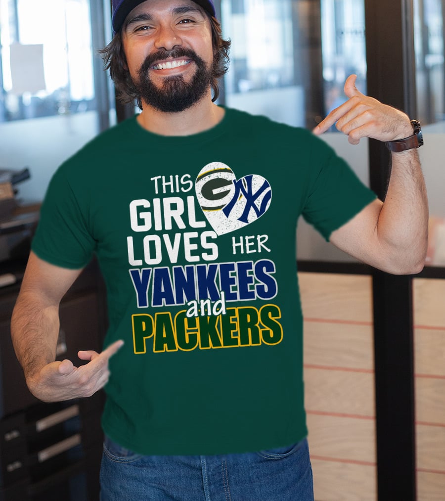 This Girl Loves Her Yankees And Packers T-Shirt
