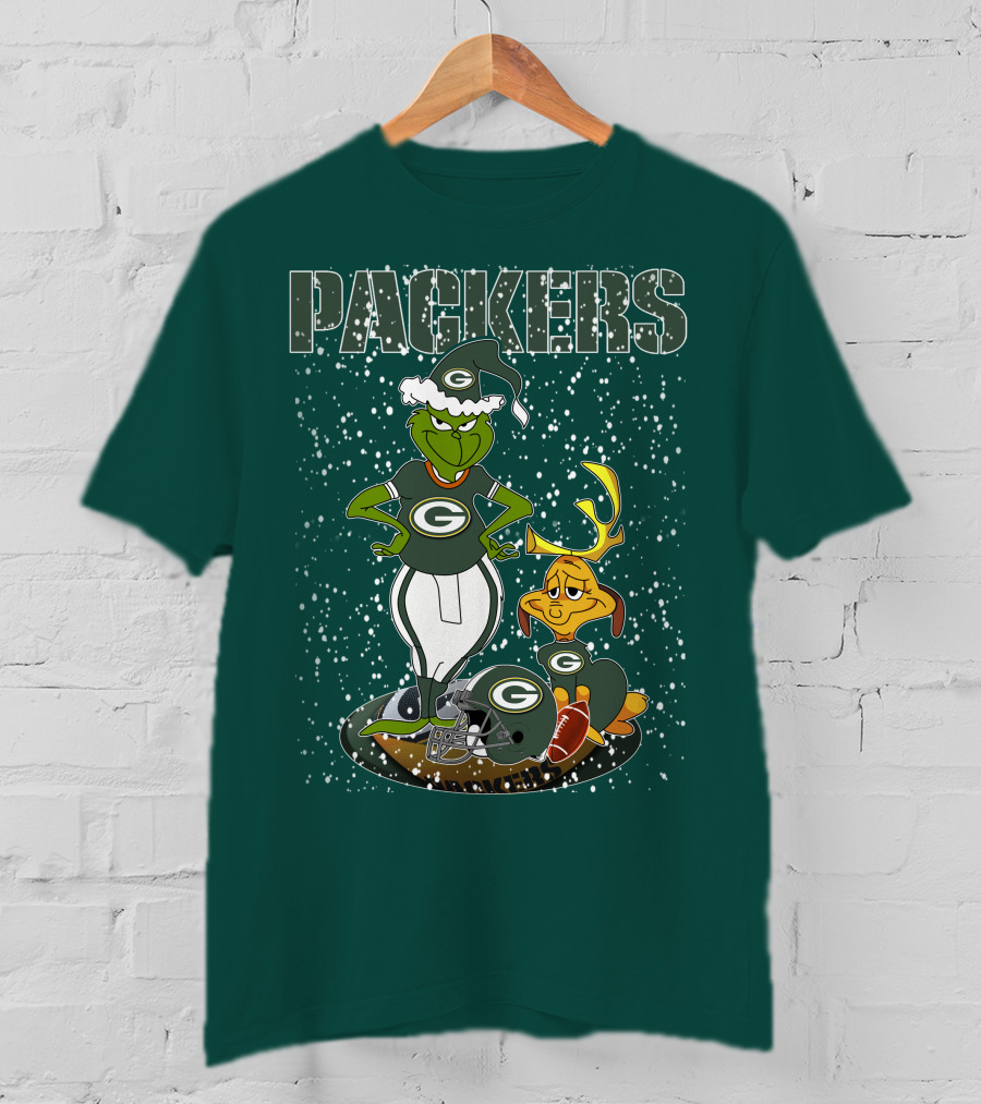 Grinch Packers Christmas Football T-Shirt
