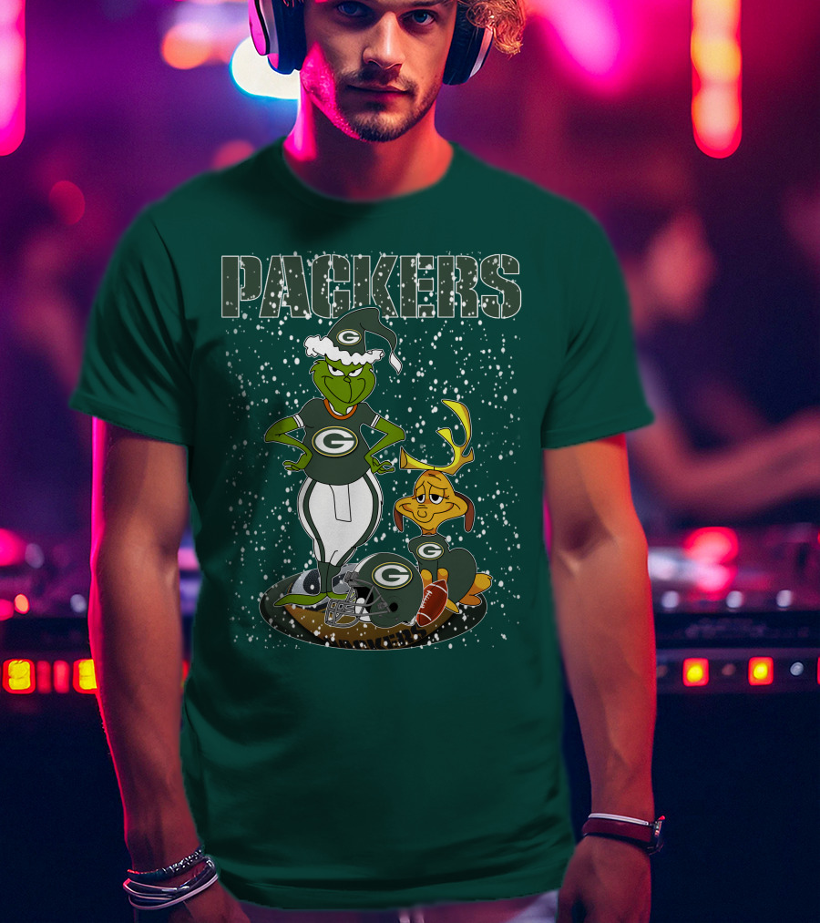 Grinch Packers Christmas Football T-Shirt