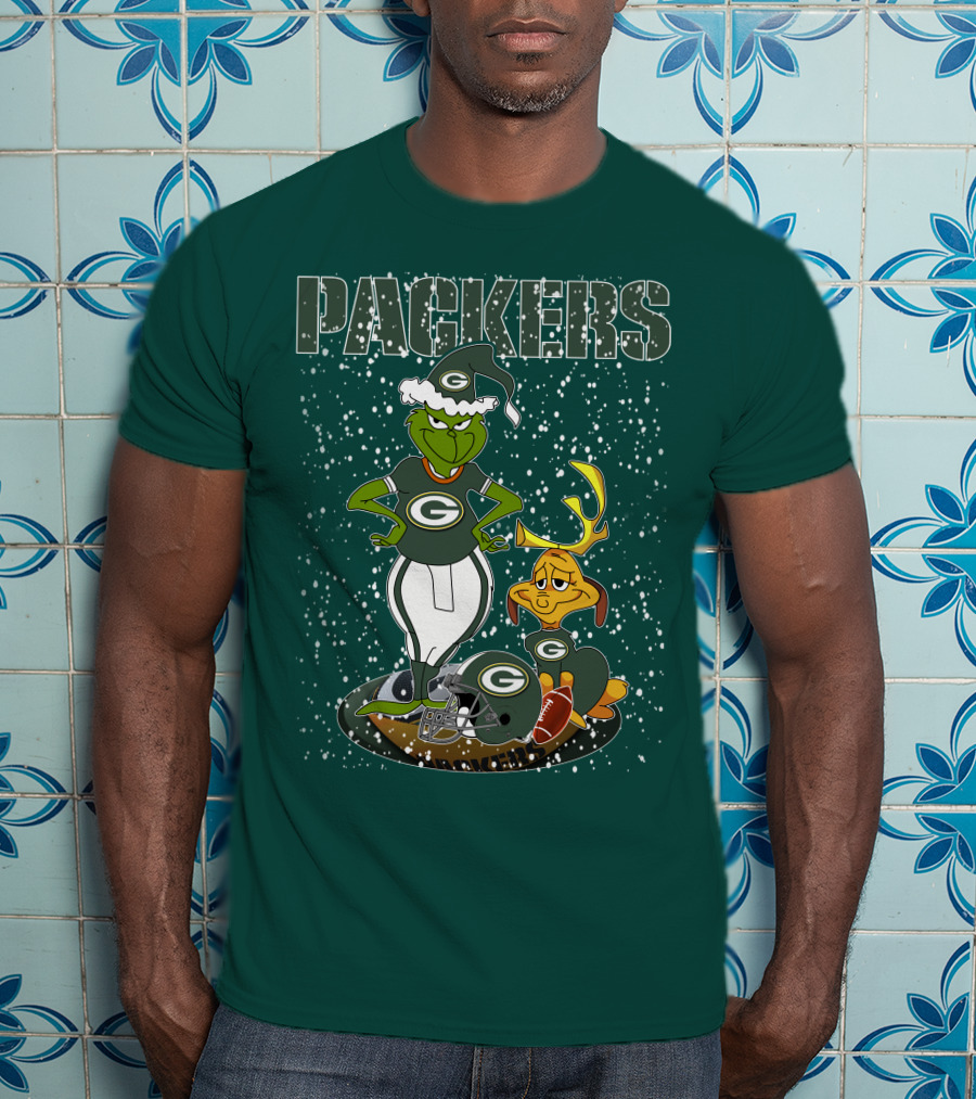 Grinch Packers Christmas Football T-Shirt