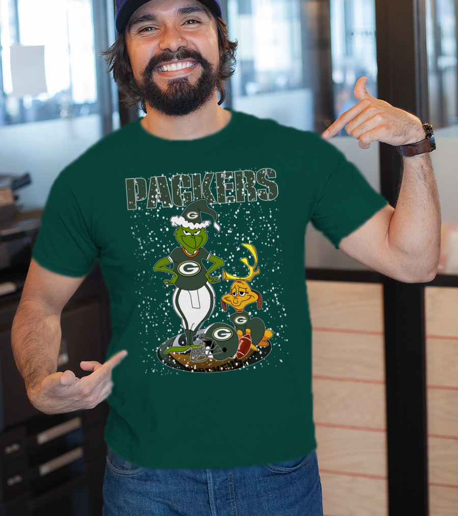 Grinch Packers Christmas Football T-Shirt