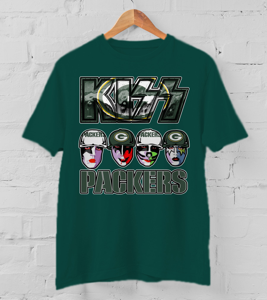 Kiss Packers Green Bay Fan Faces T-Shirt