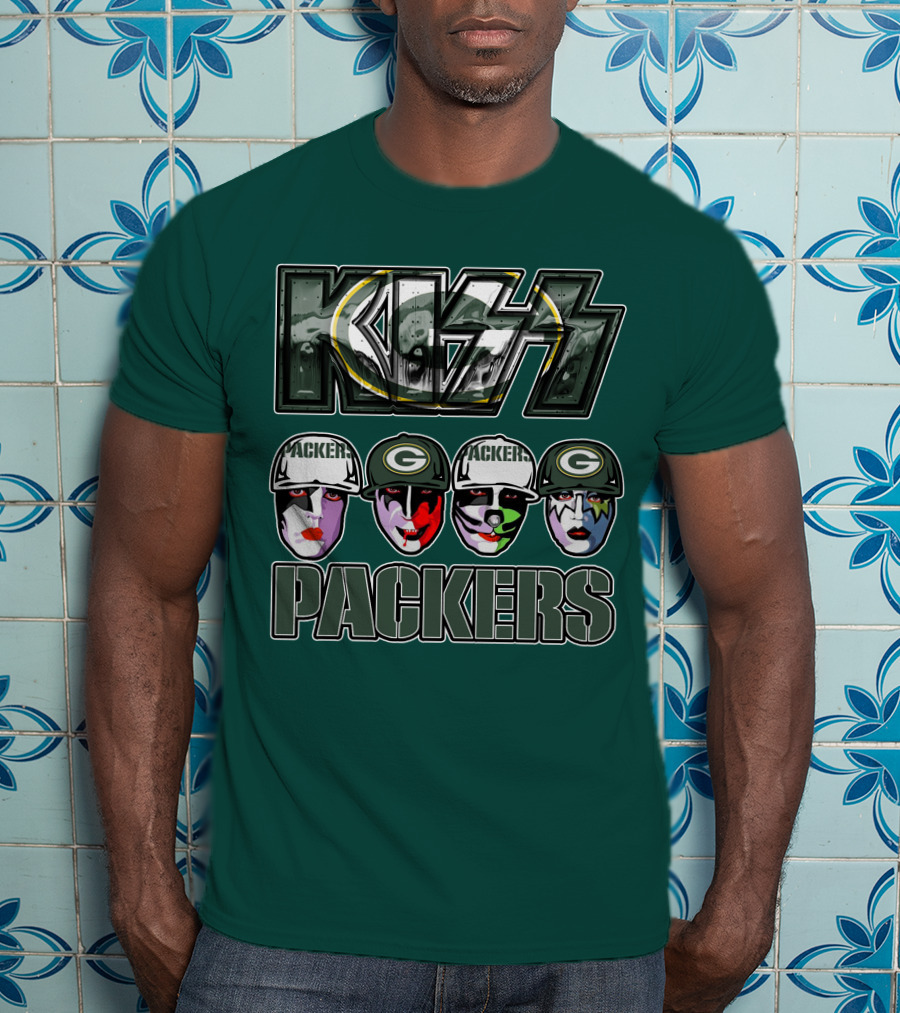 Kiss Packers Green Bay Fan Faces T-Shirt