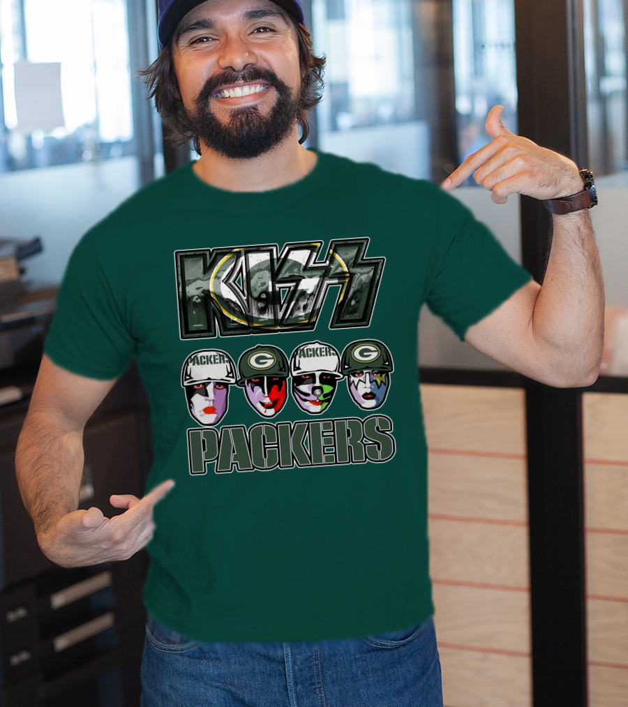 Kiss Packers Green Bay Fan Faces T-Shirt