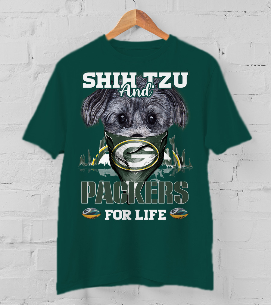 Shih Tzu And Packers For Life T-Shirt